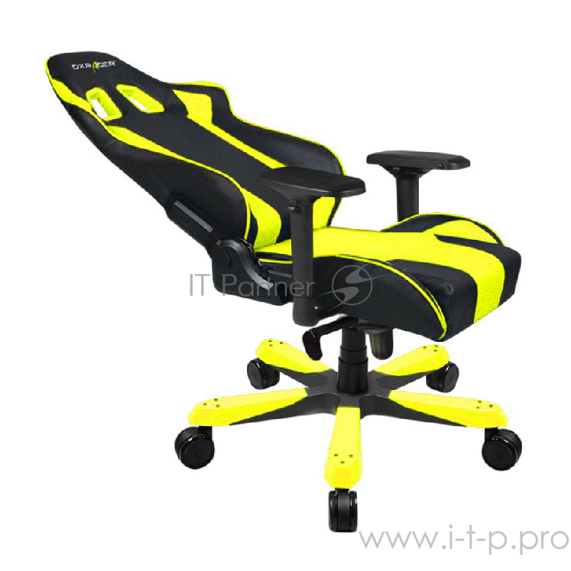 Игровое кресло DXRacer King чёрно-жёлтое (OH/KS06/NY экокожа, регулируемый угол наклона)