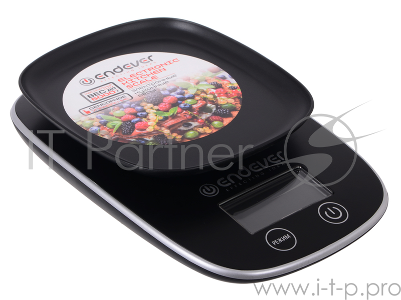 Электронные кухонные весы Endever Skyline KS-526, вес от 2 г до 5 кг. Закаленное стекло повышенной прочности, LCD-дисплей, авто откл.