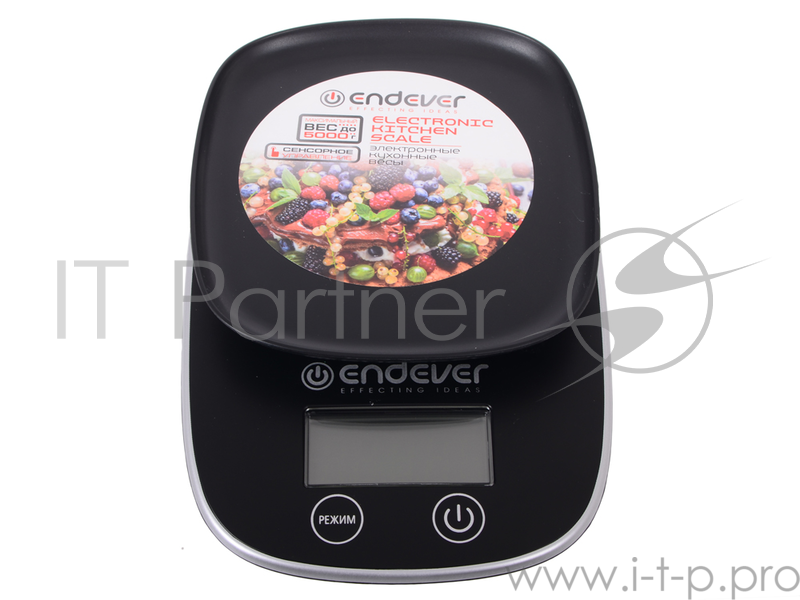 Электронные кухонные весы Endever Skyline KS-526, вес от 2 г до 5 кг. Закаленное стекло повышенной прочности, LCD-дисплей, авто откл.