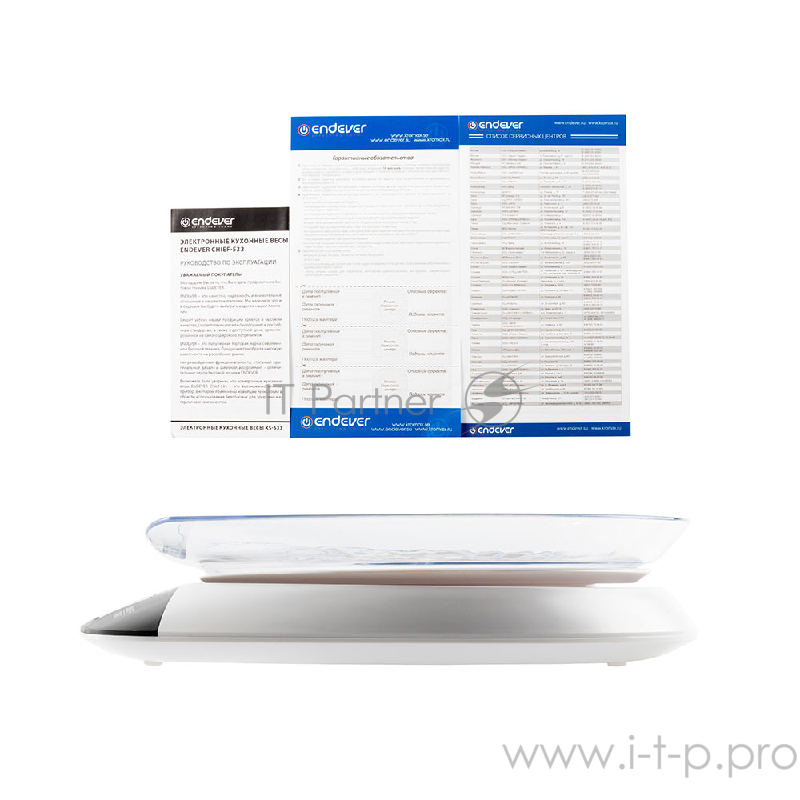 533-Chief Электронные кухонные весы Endever Вес от 2г- до 5 кг, Цена деления - 1 г, сенсорное управл