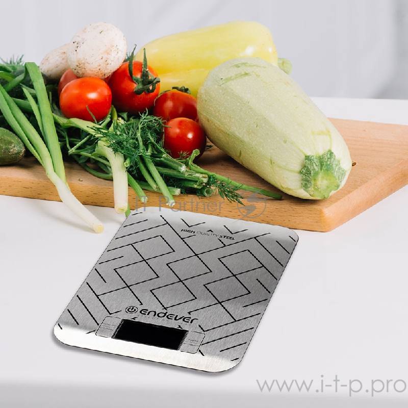 537-Chief Электронные кухонные весы Endever От 2 г до 5 кг, цвет стальной с рисунком.