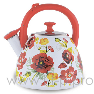 Чайник для плиты METALLONI ЕМ-30001/36 эмал. ручка пластик Маки 3,0л со свистком (8)