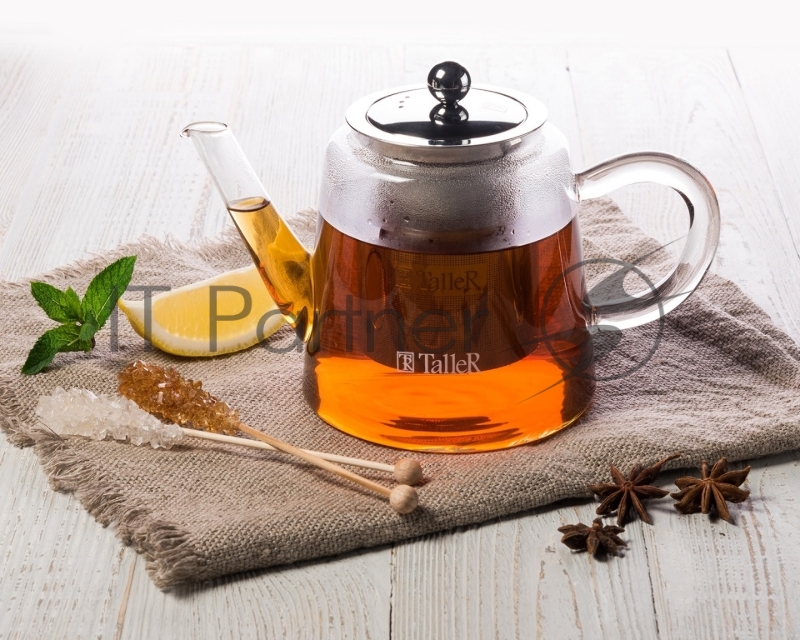 31375-TR Чайник заварочный TalleR 1000 мл.Термостойкое боросиликатное стекло.