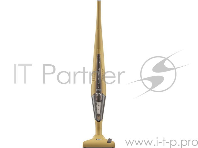 Пылесос вертикальный DeLonghi XLR18LM.Y, аккум. на 40 мин, 2 режима работы, насадка пол-ковёр, высота 118 см, вес 3.3кг, желтый