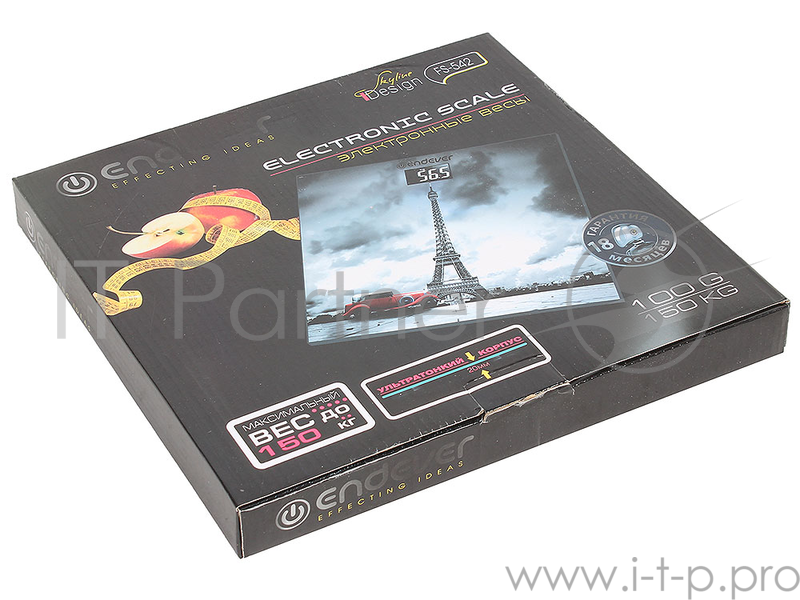 Электронные напольные весы Endever Skyline FS-542, вес до 150 кг., стекло повышенной прочности, LCD-дисплей, авто откл.