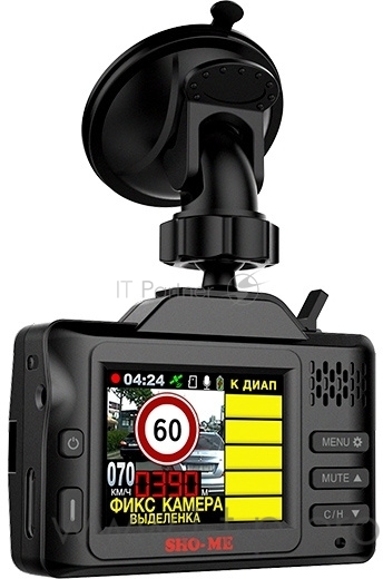 Видеорегистратор с радар-детектором Sho-Me Combo Super Smart GPS ГЛОНАС черный