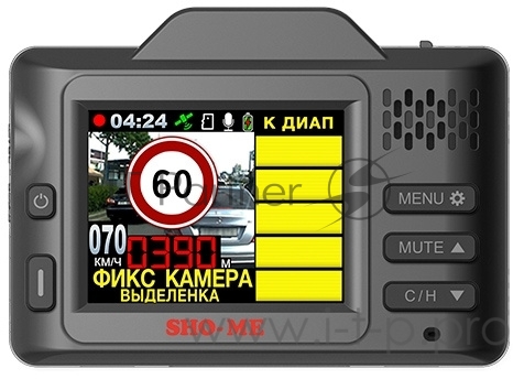 Видеорегистратор с радар-детектором Sho-Me Combo Super Smart GPS ГЛОНАС черный