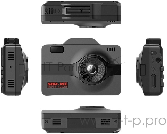 Видеорегистратор с радар-детектором Sho-Me Combo Super Smart GPS ГЛОНАС черный