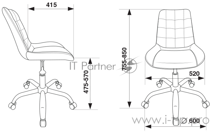 Кресло Бюрократ CH-350SL/IVORY светло-бежевый искусст.кожа/ткань крестовина хром