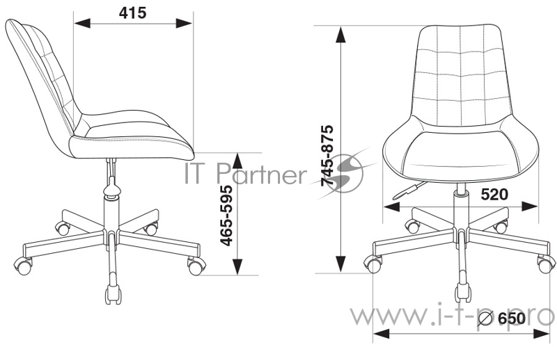 Кресло Бюрократ CH-350M/BLACK без подлокотников черный искусст.кожа/ткань крестовина хром