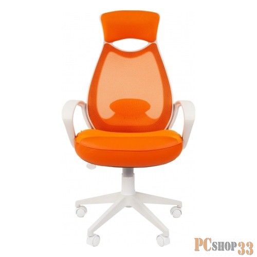 Офисное кресло Chairman 840 Россия белый пластик TW16TW-66 оранжевый