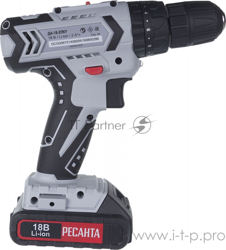 Дрель-шуруповерт ударная Ресанта ДА-18-2ЛК-У аккум. патрон:быстрозажимной (кейс в комплекте)