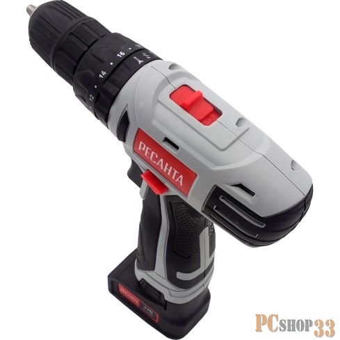 Дрель-шуруповерт ударная Ресанта ДА-24-2ЛК-У аккум. патрон:быстрозажимной (кейс в комплекте)