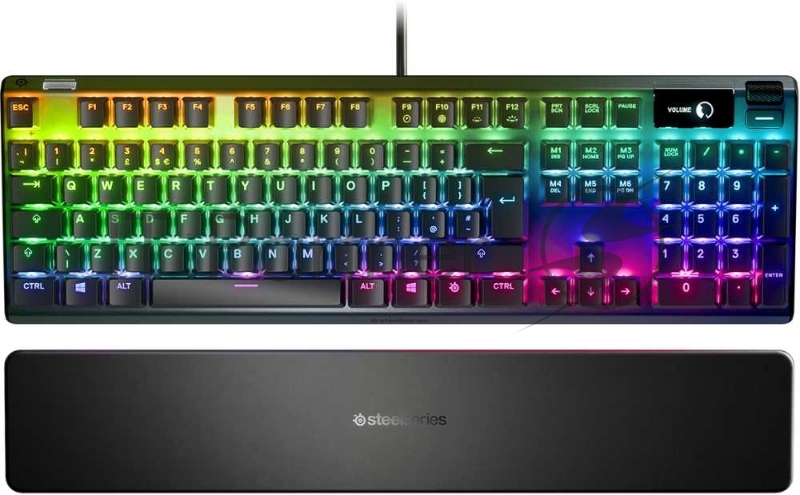 Клавиатура Steelseries Apex Pro Ru механическая черный USB for gamer LED (подставка для запястий)