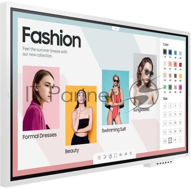 Панель Samsung 65 WM65R Flip Chart белый E-LED BLU LED 8ms 16:9 HDMI матовая 4000:1 350cd 178гр/178гр 3840x2160 Ultra HD USB 40кг (RUS)