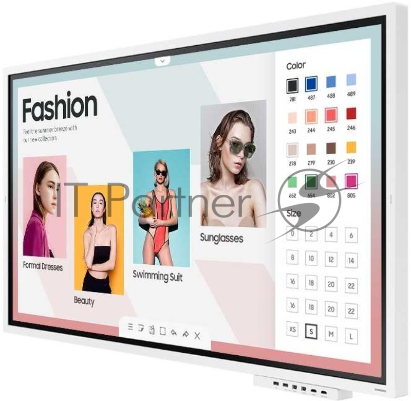 Панель Samsung 65 WM65R Flip Chart белый E-LED BLU LED 8ms 16:9 HDMI матовая 4000:1 350cd 178гр/178гр 3840x2160 Ultra HD USB 40кг (RUS)