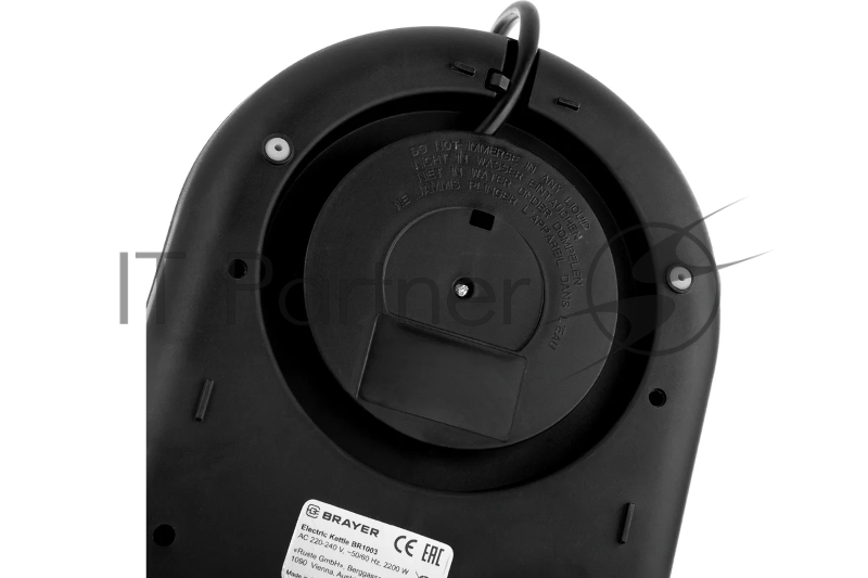 Чайник электрический BRAYER. 2200Вт.1,7 л, стекл., подст. 40-100 °С, Под. t, подсветка, черн.