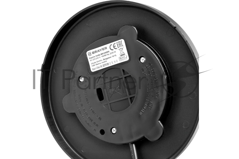 Чайник электрический BRAYER. 2200Вт.1,7 л, STRIX, сталь окраш, термометр, черн.