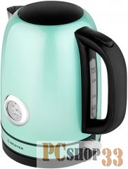 Чайник электрический BRAYER. 2200Вт.1,7 л, STRIX, сталь окраш, термометр, зелен.