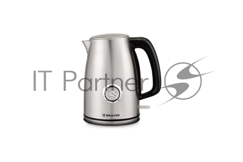 Чайник электрический BRAYER.2200Вт.1,7 л, STRIX, стальной, термометр.