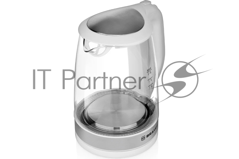 Чайник электрический BRAYER.2220Вт, 2 л, стекл., белый.