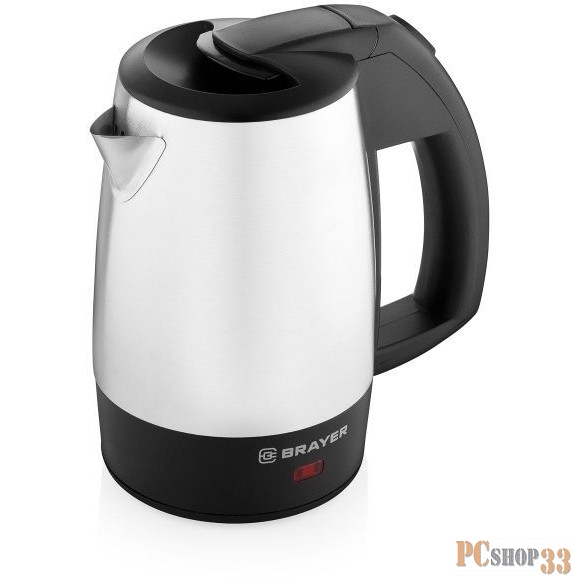 Чайник электрический BRAYER, 1000 Вт, дорожный, 0,5 л, нерж сталь