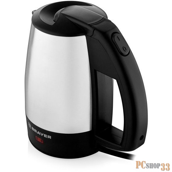 Чайник электрический BRAYER, 1000 Вт, дорожный, 0,5 л, нерж сталь