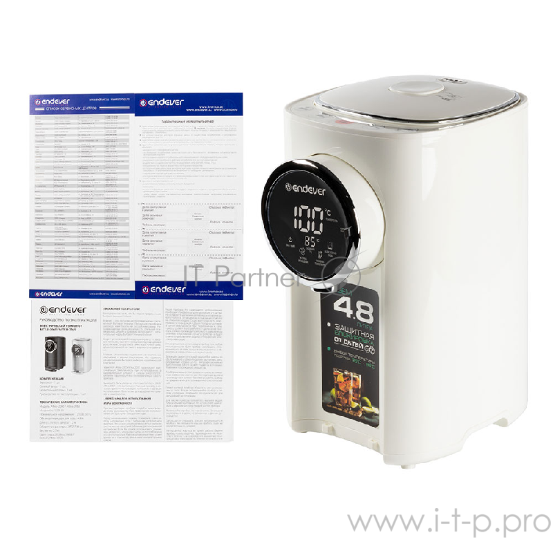 Электрический термопот ENDEVER мощ. 1200 Вт,резервуар для воды из нержавеющей стали 4,8л