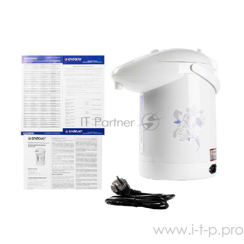 Электрический термопот ENDEVER мощ. 900 Вт,резервуар для воды из нержавеющей стали 2,8л