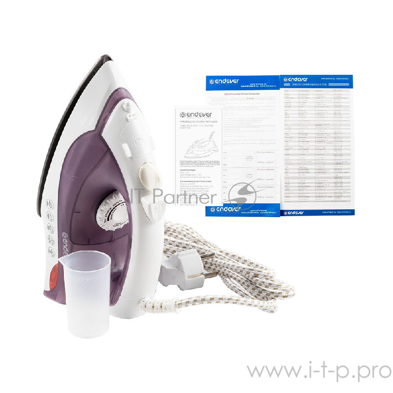 Утюг ENDEVER Delta 106 Мощность (Вт)1600.Объем резервуара для воды 80 мл.Подошва тефлоновая.