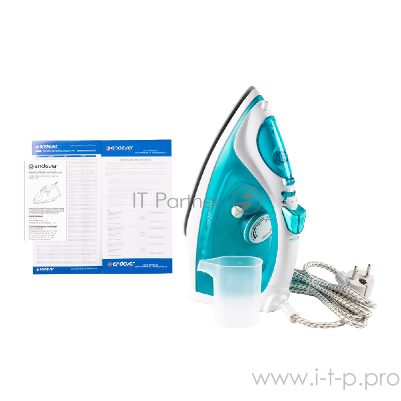 Утюг ENDEVER Delta114 Мощность (Вт) 2000.Объем резервуара для воды 250 мл.Подошва керамическая.