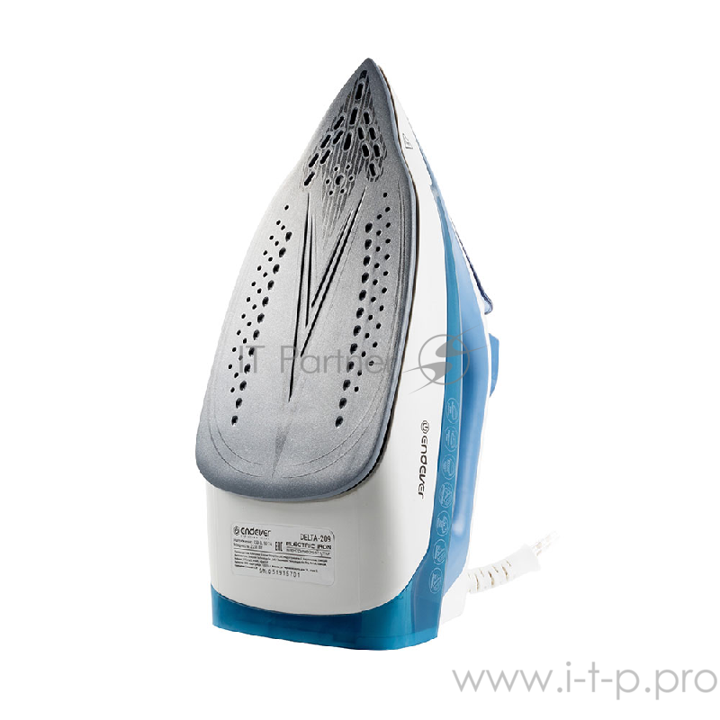 Утюг ENDEVER Delta 209 Мощность (Вт) 2200.Объем резервуара для воды 300 мл.Подошва керамическая.