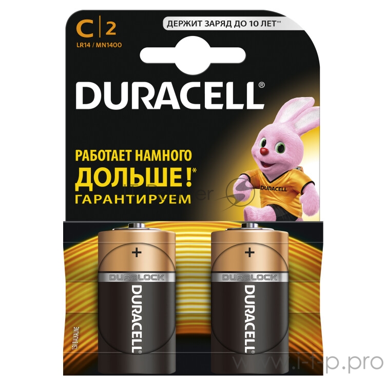 Элемент питания алкалиновый LR MN 1400/LR14 BP-2 (блист.2шт) Duracell Б0014054