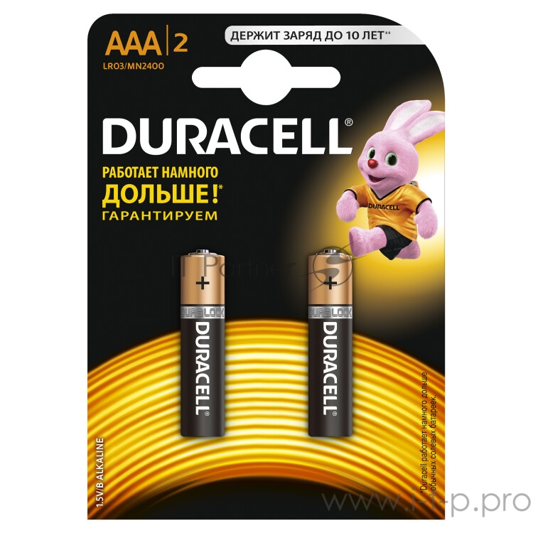 Элемент питания алкалиновый LR MN 2400/LR03 Basic BP-2 (блист.2шт) Duracell Б0014052/Б0026812