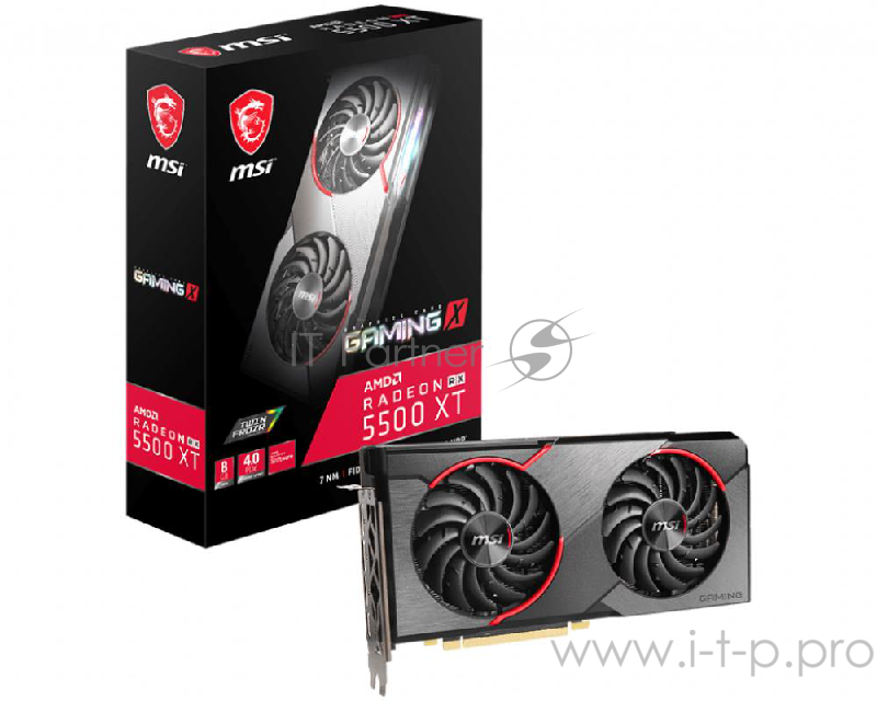 Видеокарта AMD Radeon RX 5500XT 8192Mb 128bit GDDR6 1685/14000/HDMIx1/DPx3/HDCP/PC 4.0/RX 5500 XT GAMING X 8G/ Ret