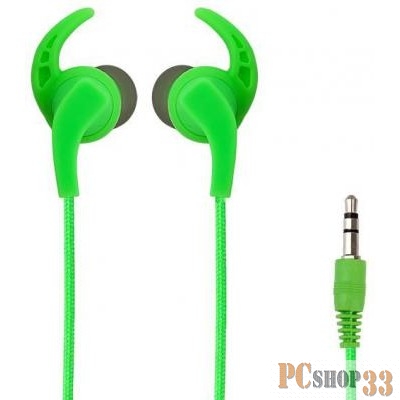 Perfeo наушники внутриканальные BULLS зеленые тканевый провод