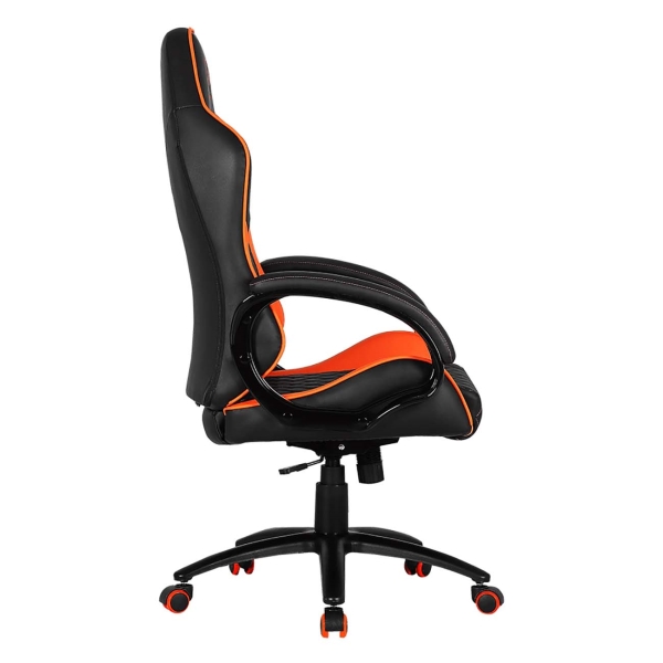 Кресло геймерское Cougar Fusion black/orange (ПВХ-кожа, регулируемый угол наклона, механизм качания)