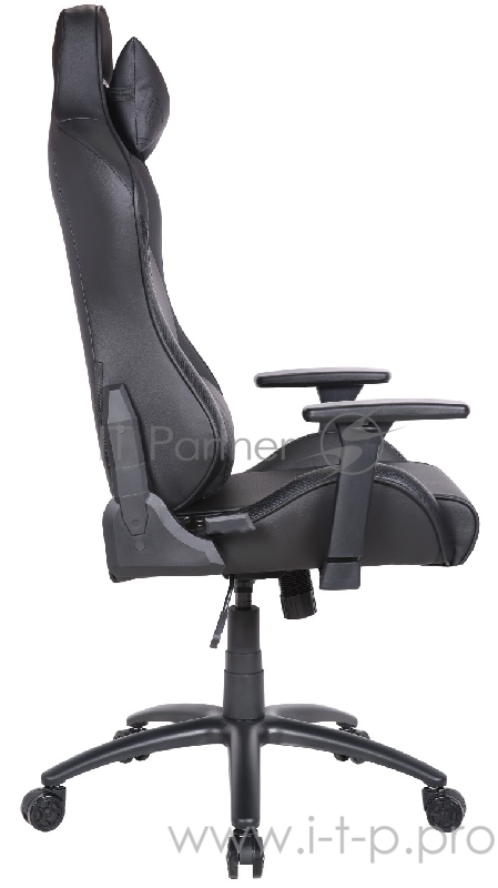 TESORO Alphaeon S1 чёрное игровое кресло (карбоновые вставки, экокожа, регулируемый угол наклона, механизм качания)