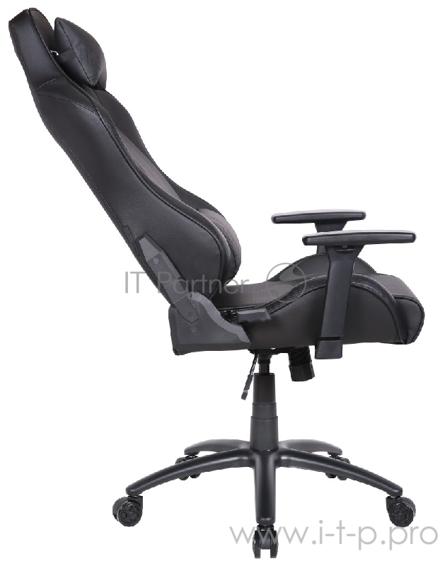 TESORO Alphaeon S1 чёрное игровое кресло (карбоновые вставки, экокожа, регулируемый угол наклона, механизм качания)