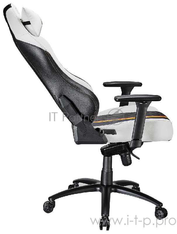 Игровое кресло TESORO Real Madrid TSMB730RMWH бело-чёрное игровое кресло (экокожа, регулируемый угол наклона, механизм качания)