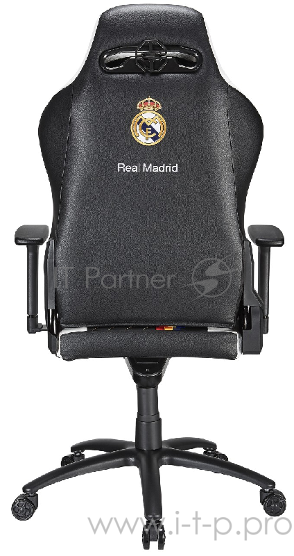 Игровое кресло TESORO Real Madrid TSMB730RMWH бело-чёрное игровое кресло (экокожа, регулируемый угол наклона, механизм качания)