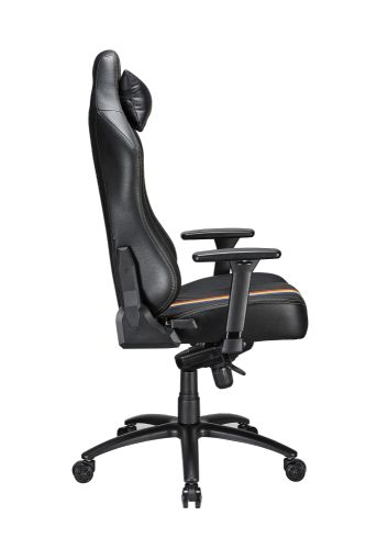 Игровое кресло TESORO Real Madrid TSMB730RMBK чёрное (экокожа, регулируемый угол наклона, механизм качания)