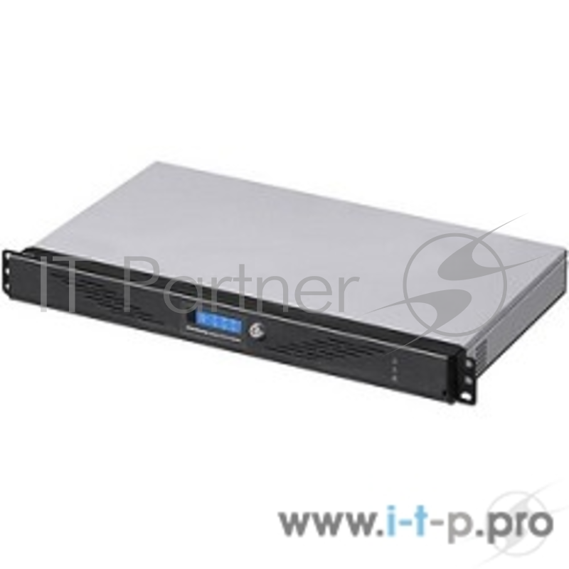 Корпус Procase GM125D-B-0 Корпус 1U Rack server case, дверца, черный, панель управления, без блока питания, глубина 250мм, MB ITX 6.7x6.7