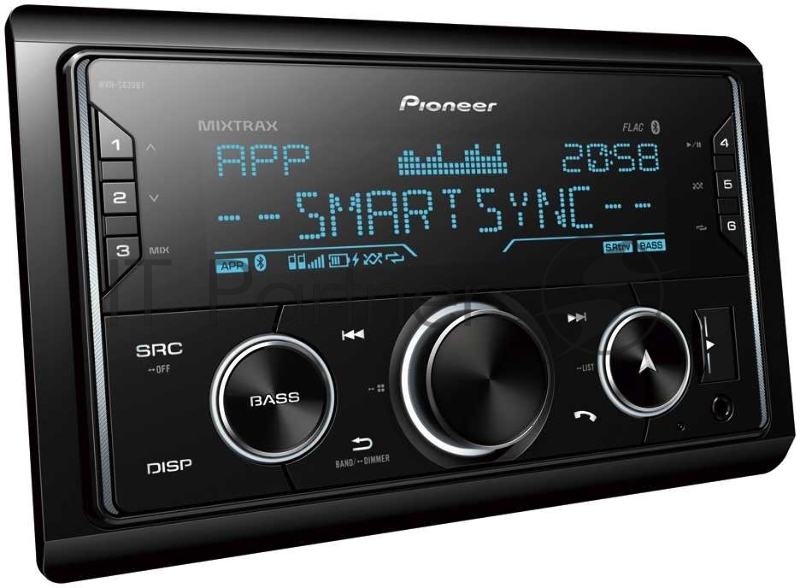 Автомагнитола PIONEER MVH-S620BT 2020 4x50Вт MOSFET, MP3/USB . Поддержка Android, Поддержка iPhone, 2 x Bluetooth, Pioneer Smart Sync, FLAC (96 кГц/24 бит), Встроенный звуковой процессор (DSP), 3 RCA, Функция Караоке, Dynamic Bass Enhancer, RGB под