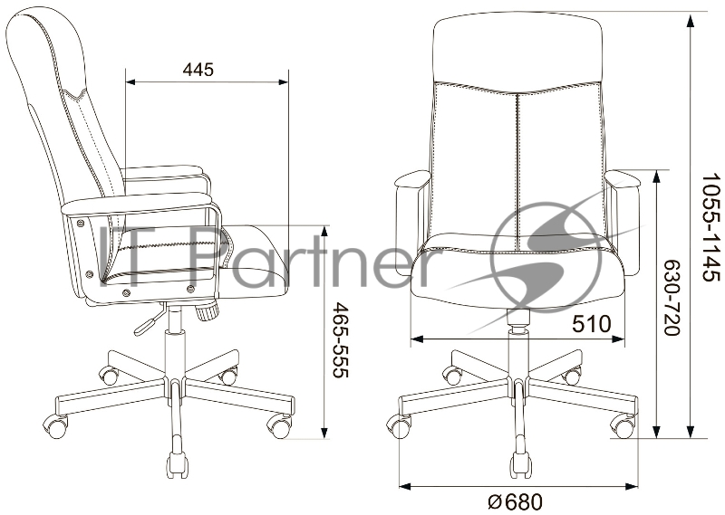 Кресло руководителя Бюрократ DOMINUS-BR коричневый/черный искусственная кожа крестовина металл