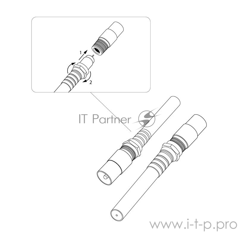 Переходник антенный гнездо F-штекер TV блист. Rexant 06-0025-A
