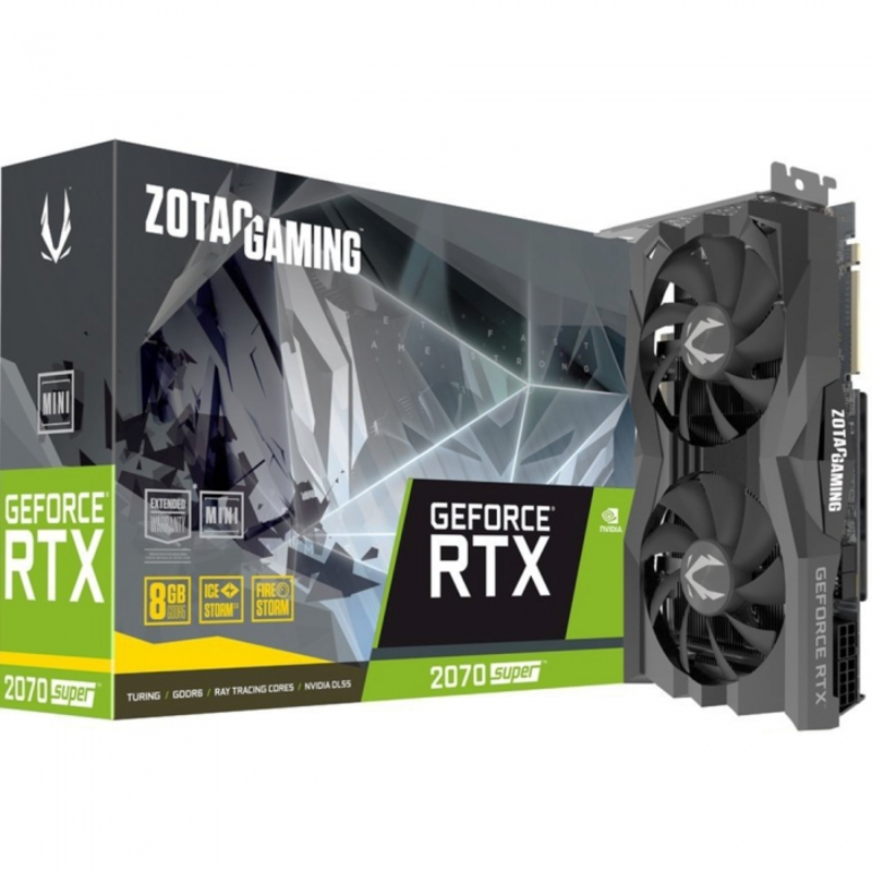 Видеокарта Zotac RTX2070 SUPER MINI, 8GB, GDDR6, 256bit, HDMI/3xDP (ZT-T20710E-10M) RTL