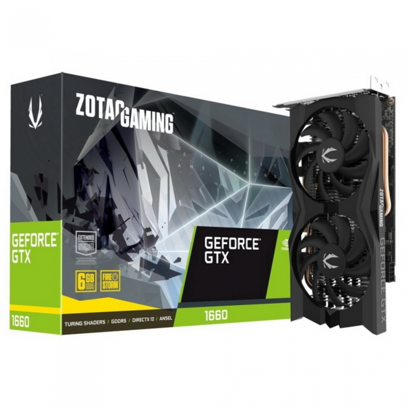 Видеокарта Zotac GTX 1660, 6GB, GDDR5, 192bit, HDMI/3xDP (ZT-T16600K-10M) RTL