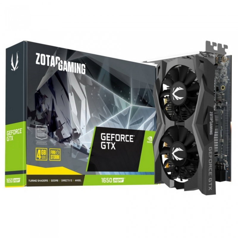 Видеокарта Zotac GTX 1650 SUPER, 4GB, GDDR6, 128bit, DVI/HDMI/DP (ZT-T16510F-10L) RTL