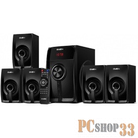 Sven HT-202 5.1 (5x16W, 1x20W, Bluetooth, ПДУ, LED-дисплей, FM-радио, USB-flash, SD-card, Coaxial/AUX/Optical, black)